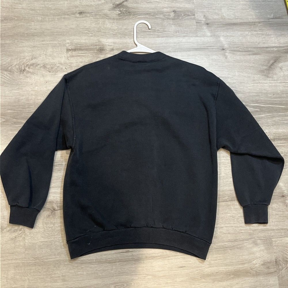 Vintage 80s Trench Los Angeles LA Raiders Crew Neck Sweater NFL Black Size Large - Picture 5 of 5
